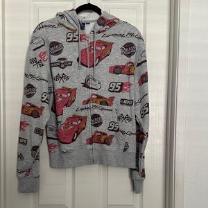 Gray Lightning McQueen Zip-Up Hoodie for Men